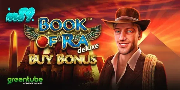 Tampilan visual slot Book of Ra deluxe dengan elemen Mesir kuno